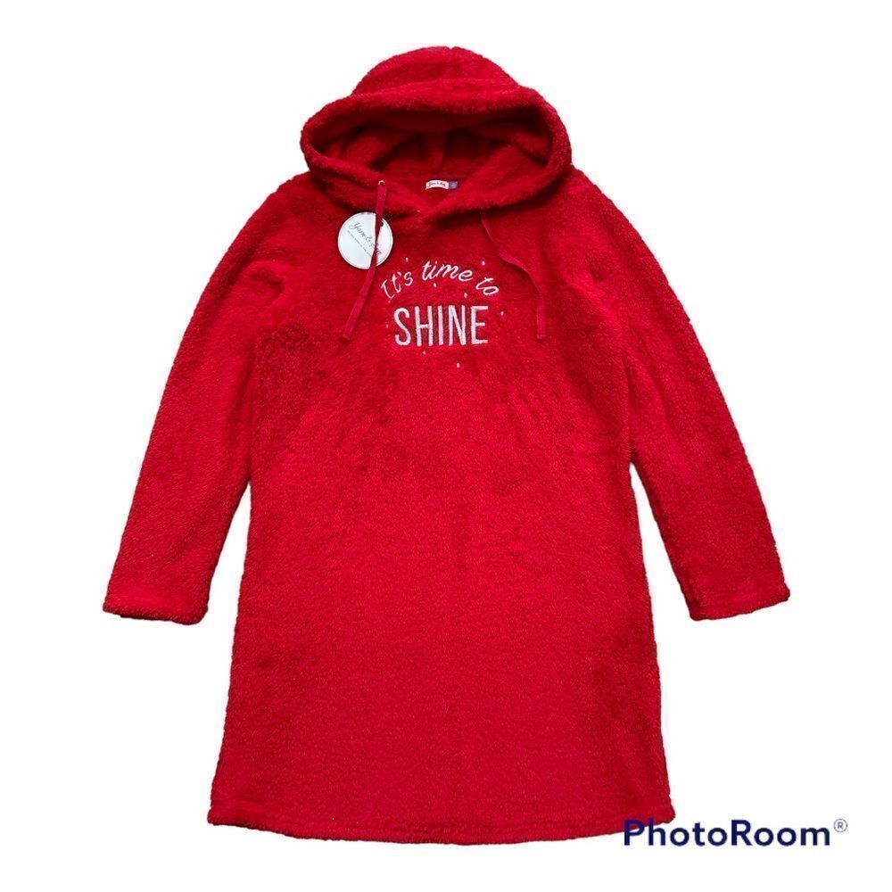 New Yarn & Sea It’s Time To Shine Red Hooded Loungewear Size Medium